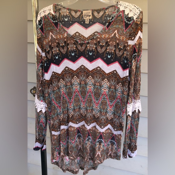 Como Vintage Tops - Como vintage Aztec hippie boho look long sleeve pullover shirt blouse top